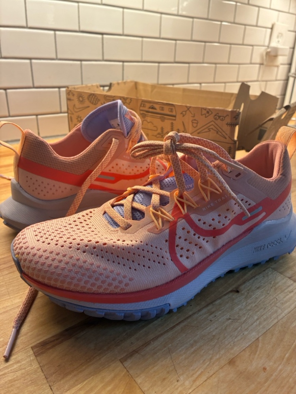 Nike React Pegasus Trail 4 Running Shoes - Lavender & Peach Accents